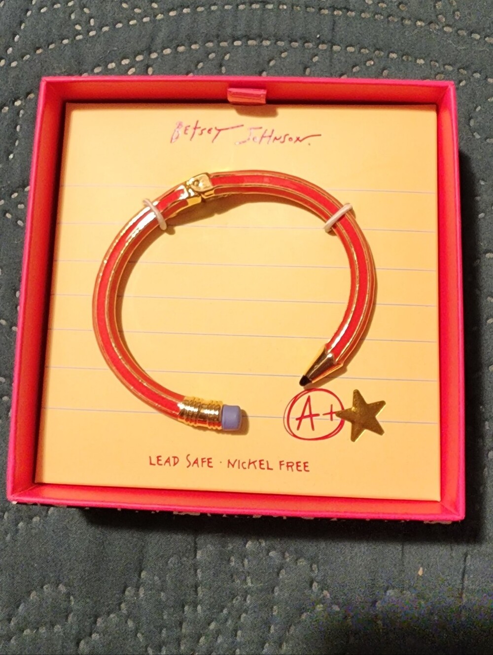 Betsey Johnson Pink Pencil Bracelet for Kids